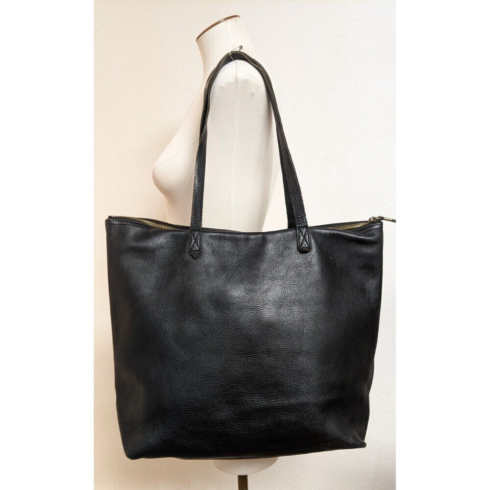 MADEWELL The Transport Satchel Large Black Leather Tote with Front Pockets - Picture 4 of 16